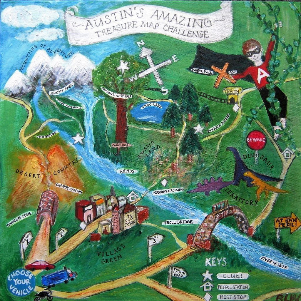 2 for the boys- 'Austin's treasure map' & 'Ben's blue sky adventure'