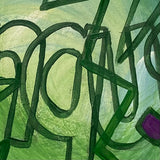 Wooden Circle 'Angus'- handpainted customised lettering in abstract dynamic design. COMMISSIONED / SOLD