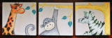 Small Canvas' 'Animal triptych' 3 x small canvas, animal theme on soft cream background. COMMISSIONED/ SOLD