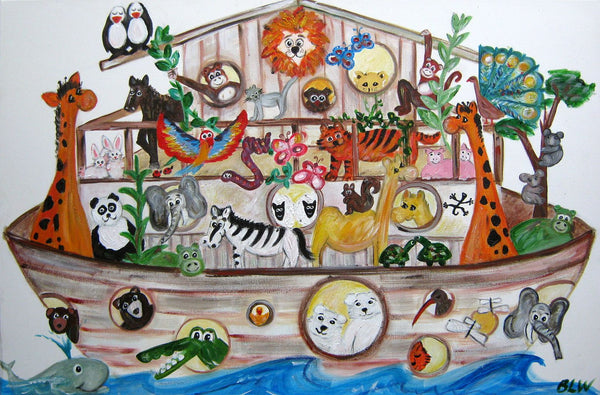 Large Painting 'Ark 4 with koalas'- Noah's Ark animal theme. COMMISSIONED/ SOLD