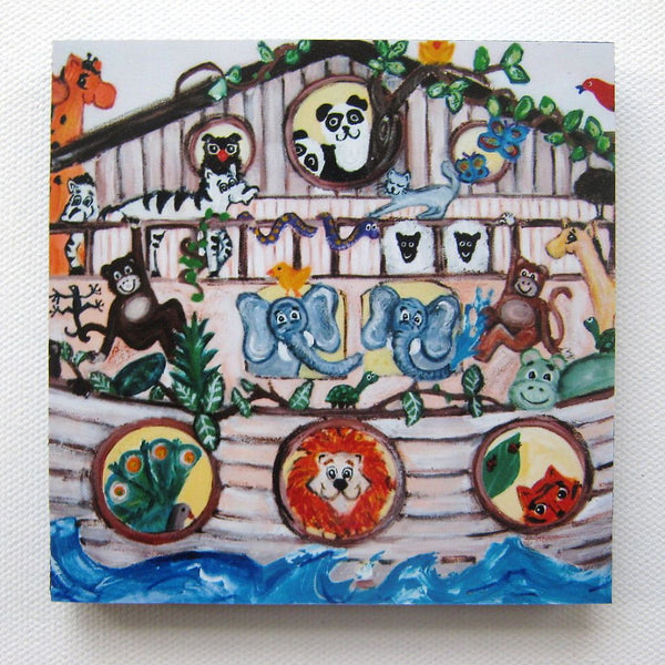 Photoblock 'Ark' - mounted print of detail from an original painting 10cm