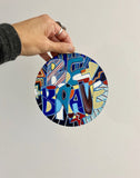 Wooden Circle 'Be Brave' - handpainted lettering in fun bold design 15cm