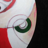 Wooden Circle 'Beginnings'- Koru and Celtic inspired original painting on large wooden circle. COMMISSIONED/ SOLD