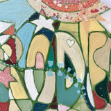 Wooden Circle 'Brodee' - handpainted customized lettering + landscape theme 15cm COMMISSION / SOLD