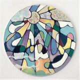 Wooden Circle 'Emily'- handpainted customized lettering + sky theme 15cm COMMISSION /SOLD