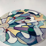 Wooden Circle 'Emily'- handpainted customized lettering + sky theme 15cm COMMISSION /SOLD