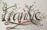 Name Art 'Frankie' - Customised ink + paint on paper presented in white frame COMMISSIONED/ SOLD
