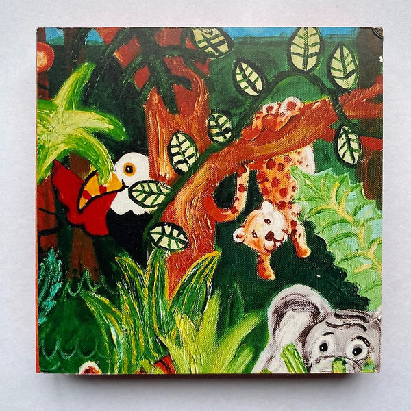 Photoblock 'Jungle Grove'- mounted print of detail from an original painting 10cm