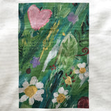 Cushion Cover 'Heart Flower Garden'- featuring image detail of an original painting 45cm