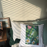 Cushion Cover 'Heart Flower Garden'- featuring image detail of an original painting 45cm