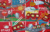 Large Canvas 'Hoses and Ladders'- big, bright, fun fusion of the classic boardgame with fire engines