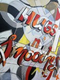 Framed Print 'Hugs n Smooches'- print of the original wooden circle art piece