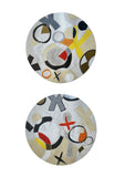 Decal 'Kisses n Hugs 2' - decorative wall decal of an original little wooden circle art piece. 28cm