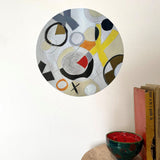 Decal 'Kisses n Hugs 2' - decorative wall decal of an original little wooden circle art piece. 28cm