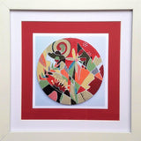 Framed Print 'Kiwi Summer' - print of the original little wooden circle art piece