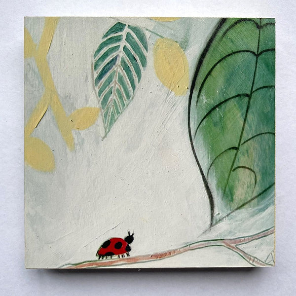 Photoblock 'Lil Ladybug'- mounted print of detail from an original painting 10cm