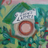 Long Canvas 'Lucy's letters'- fairy garden themed customised painting on canvas for Lucy. COMMISSIONED/ SOLD