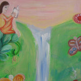 Long Canvas 'Lucy's letters'- fairy garden themed customised painting on canvas for Lucy. COMMISSIONED/ SOLD