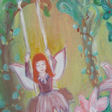 Long Canvas 'Lucy's letters'- fairy garden themed customised painting on canvas for Lucy. COMMISSIONED/ SOLD