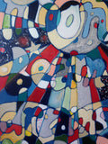 Large Canvas 'MoonBeam Dreams' overlapping lettering in abstract fun design, original painting