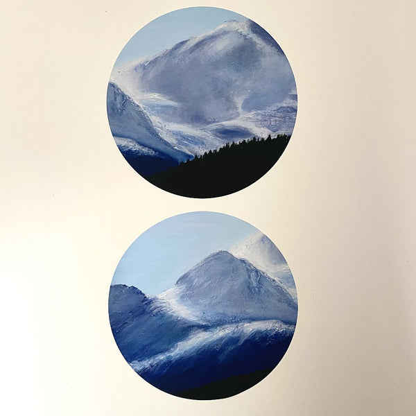 Decals 'Mt Baker' Mountain- decorative wall decals of details from original painting 28cm