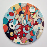 Wooden Circle 'My Heart' ❤ handpainted, colourful love inspired lettering + shapes 15cm