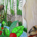Medium Canvas 'Owl Flying in Summertime' - customised Scandinavian animal themed original painting COMMISSIONED/ SOLD