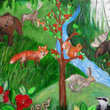 Medium Canvas 'Owl Flying in Summertime' - customised Scandinavian animal themed original painting COMMISSIONED/ SOLD