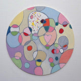 Wooden Circle 'Pastel Pebbles' - handpainted cute + colourful circle + pebble shapes 15cm