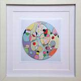 Framed Print 'Pastel Pebbles' - print of the original little wooden circle art piece