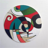 Wooden Circle 'Pointed beginnings' - handpainted koru + fern inspired 15cm. SOLD