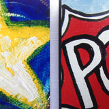 Photoblocks 'POW stars' set of 3 -mounted prints of detail from original paintings 10cm