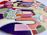 Wooden Circle 'Quinn' handpainted customized lettering in fun, bubbly design- COMMISSIONED / SOLD