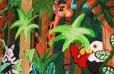 Large Canvas 'Riley's Grove'- customised jungle animal themed original painting for Riley. COMMISSIONED/ SOLD