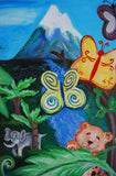 Large Canvas 'Safari Jungle' - Colourful jungle animla themed vista, original painting- SOLD