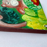 Photoblock 'Safari Monkey'- mounted print of detail from an original painting 10cm