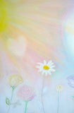 Large Canvas 'Sarah's Flowers'- flower theme in soft pastels original painting for nursery. COMMISSIONED /SOLD