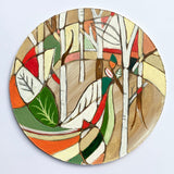 Wooden Circle 'Seasons' handpainted nature inspired 15cm - SOLD