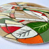 Wooden Circle 'Seasons' handpainted nature inspired 15cm - SOLD