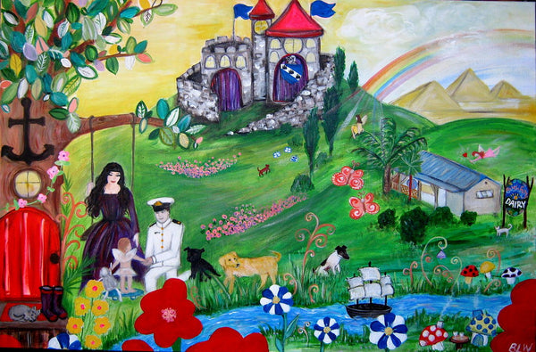 Large Canvas 'Sophia's enchanted Kingdom'- customized from specific brief for Sophia. COMMISSIONED /SOLD