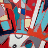 Wooden Circle 'Space Beams'- handpainted, abstract, energetic space themed 15m