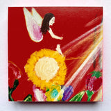 Photoblock 'Sunshine Fairy'-  mounted print of detail from an original painting 10cm