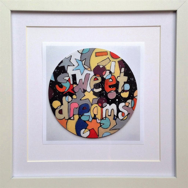 Framed Print 'Sweet Dreams' - print of the original little wooden circle art piece