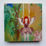 Photoblock 'Swing Fairy' - mounted print of detail from an original painting 10cm