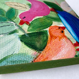 Photoblock 'Two Birds' mounted print of detail from an original paiting 10cm