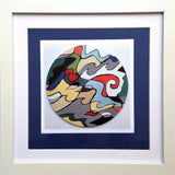 Framed Print 'Wavey' print of the original little wooden circle art piece