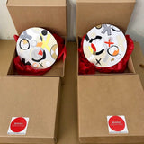 Wooden Circle 'Kisses n Hugs 2' - handpainted in neutral colours, fun X's and O's theme 15cm