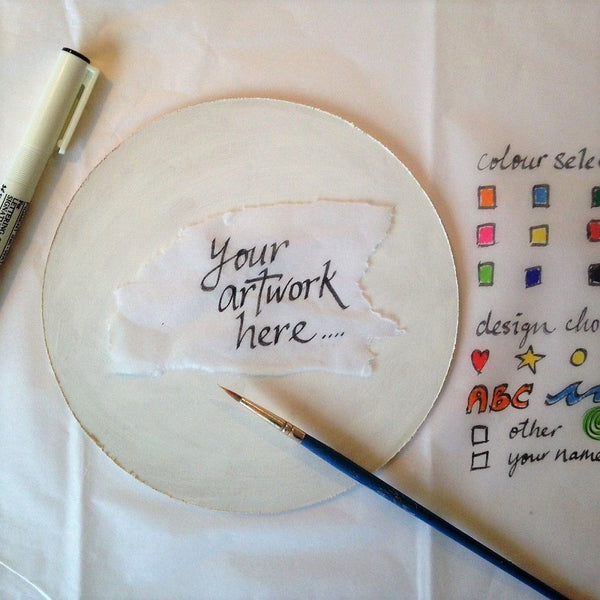 Create Your Own - Customised artwork 15cm wooden circle. Gift vouchers available