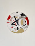 Wooden Circles 'X's and O's to the moon + back'- set of 3 x handpainted in red, white + black 15cm- SOLD