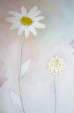 Large Canvas 'Sarah's Flowers'- flower theme in soft pastels original painting for nursery. COMMISSIONED /SOLD
